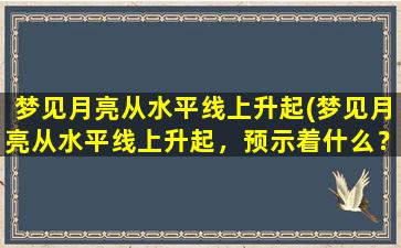 梦见月亮从水平线上升起(梦见月亮从水平线上升起，预示着什么？ - 解梦大全)